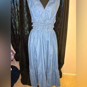 Speed Limit Light Blue Maxi Dress | Size M | Open Back Cutout